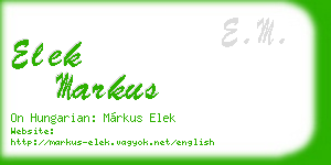elek markus business card