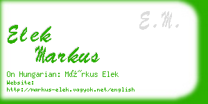 elek markus business card